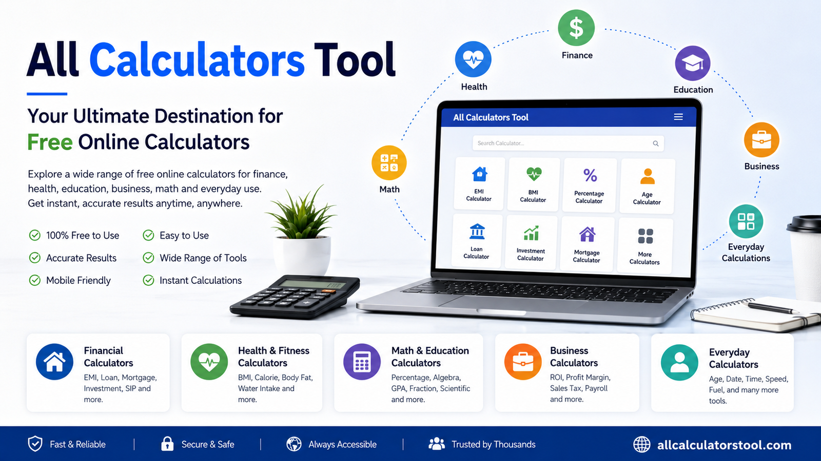 Best Online Calculators for Finance, Health, Math & Daily Use | All Calculators Tool